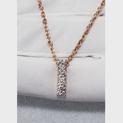 Diamond with Rose Gold pendant necklace
