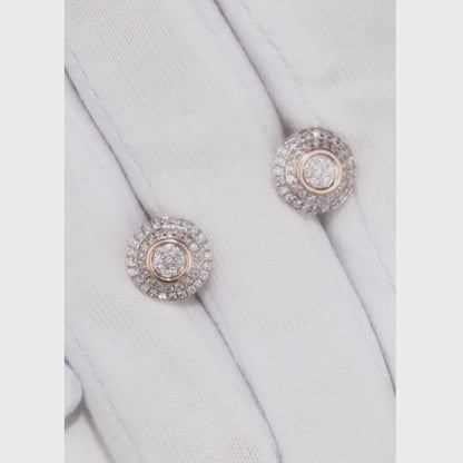 Rose Gold Unique design Studs with screws earrings with diamonds(0.27ct)