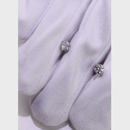 White Gold Studs with screws earrings with Round cut diamonds(0.46ct)