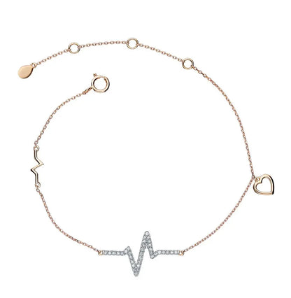 Rose Gold Tennis Bracelets in 10K (0.12tcw) - cushionblue