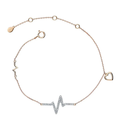 Rose Gold Tennis Bracelets in 10K (0.12tcw) - cushionblue