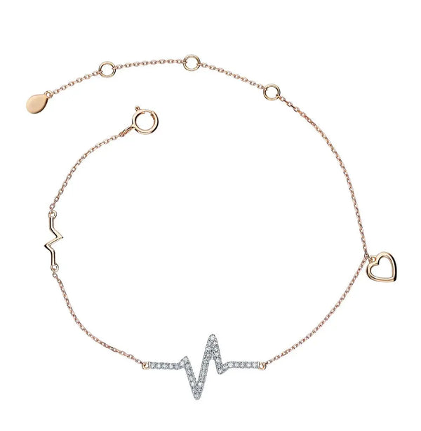 Rose Gold Tennis Bracelets in 10K (0.12tcw) - cushionblue
