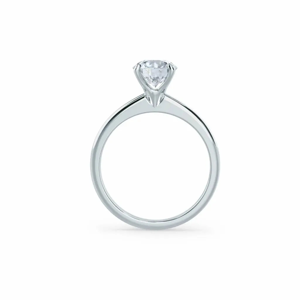 White Gold Round Brilliant Cut Bridal Set Ring - cushionblue