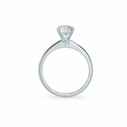 White Gold Round Brilliant Cut Bridal Set Ring - cushionblue