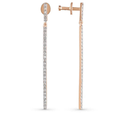 Rose Gold Studs with screws earrings with diamonds(0.16ct) Cushionblue