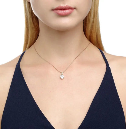 Rose Gold Cushion pendant necklace with topaz and diamonds - cushionblue