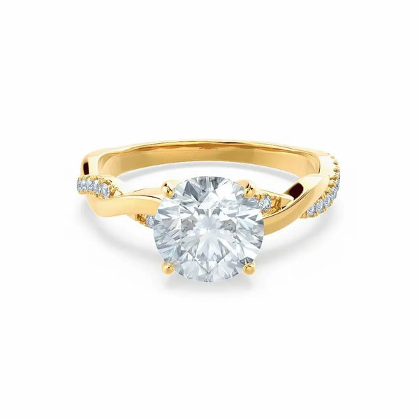 Petite Twist Yellow Gold Diamond Engagement Ring - cushionblue