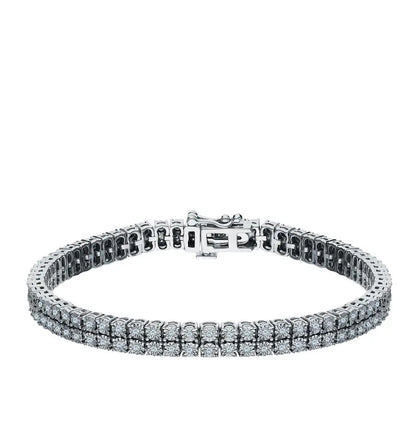White Gold Tennis Bracelets in 10K (0.56tcw) - cushionblue