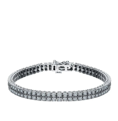 White Gold Tennis Bracelets in 10K (0.56tcw) - cushionblue
