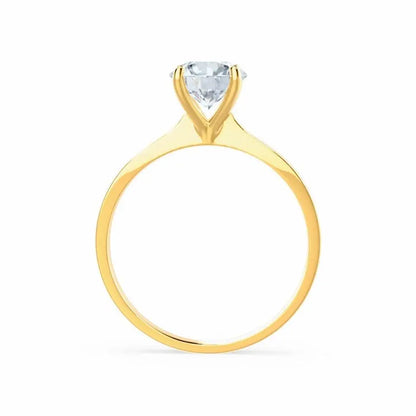 4 Prong Brilliant Round Diamond Yellow Gold Tulip Solitaire Ring - cushionblue