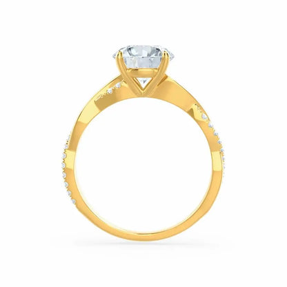 Petite Twist Yellow Gold Diamond Engagement Ring - cushionblue