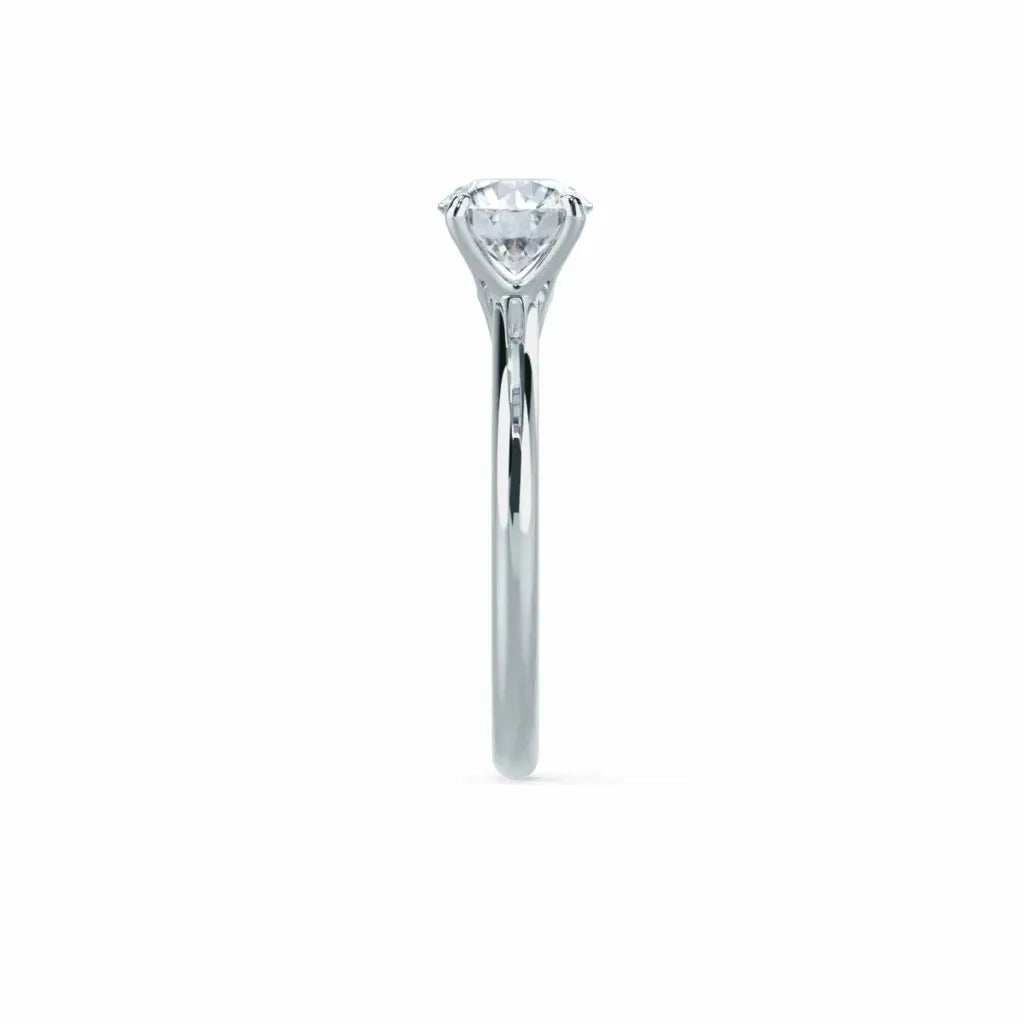 White Gold Round Brilliant Cut Bridal Set Ring - cushionblue