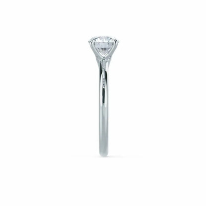 White Gold Round Brilliant Cut Bridal Set Ring - cushionblue