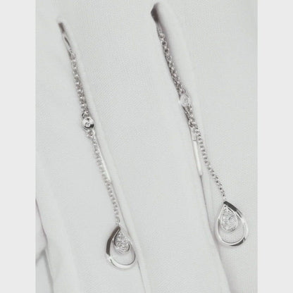 White Gold String earrings with diamonds