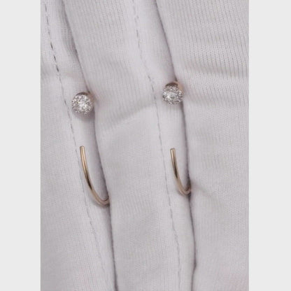 Rose Gold Simple string earrings with diamonds