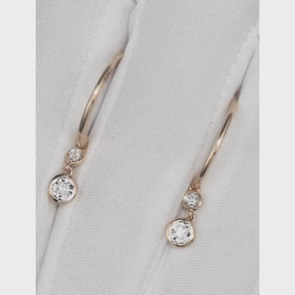 Rose Gold Unique String earrings with diamonds