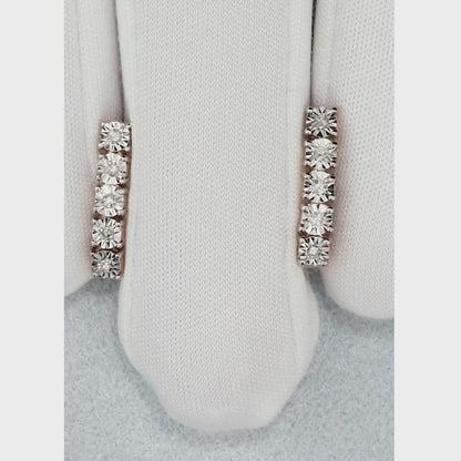 Rose Gold Latch back earrings with diamonds(0.08ct)