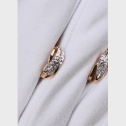 Rose Gold Latch back earrings with diamonds(0.06ct)