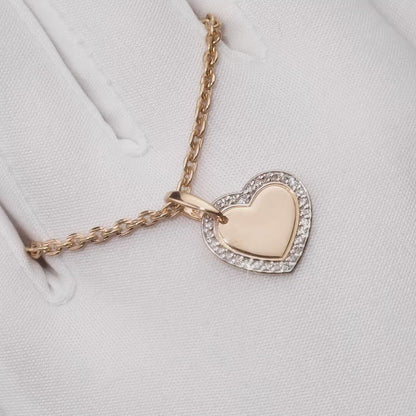 Heart shape Rose Gold pendant necklace with diamonds