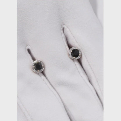 Rose Gold Studs with screws earrings with Round cut sapphires and diamonds