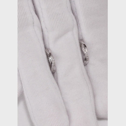White Gold Unique Huggee earrings with diamonds(0.05ct)