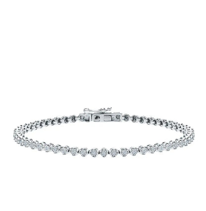 White Gold Tennis Bracelets in 10K (0.23tcw) - cushionblue