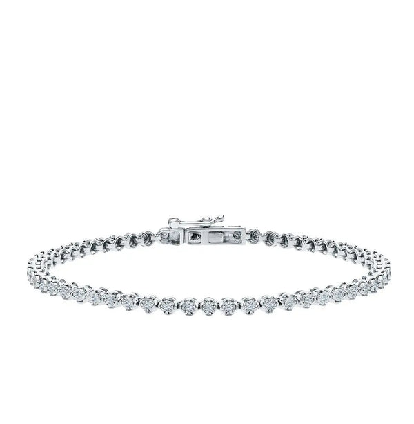 White Gold Tennis Bracelets in 10K (0.23tcw) - cushionblue