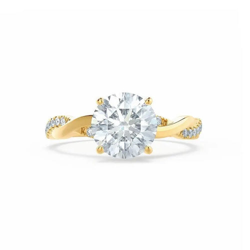 Petite Twist Yellow Gold Diamond Engagement Ring - cushionblue