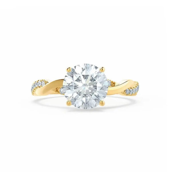 Petite Twist Yellow Gold Diamond Engagement Ring - cushionblue