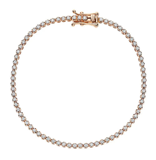 Rose Gold Tennis Bracelets in 10K (0.70tcw) - cushionblue