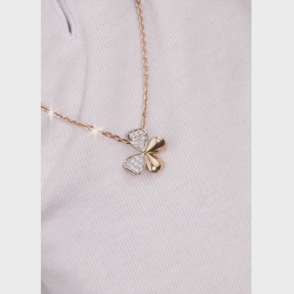 Yellow Gold Butterfly pendant necklace with diamonds