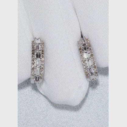 White Gold Latch back earrings with diamonds(0.48ct)