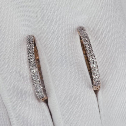 Rose Gold Latch back earrings with diamonds(0.79ct)