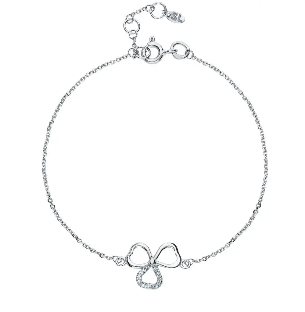 White Gold Tennis Bracelets in 10K (0.04tcw) - cushionblue