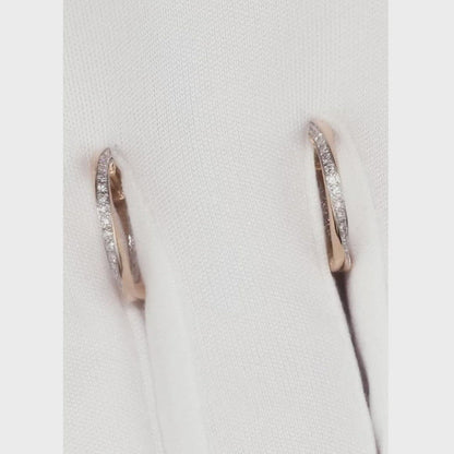 Rose Gold Huggie earrings with diamonds(0.13ct)