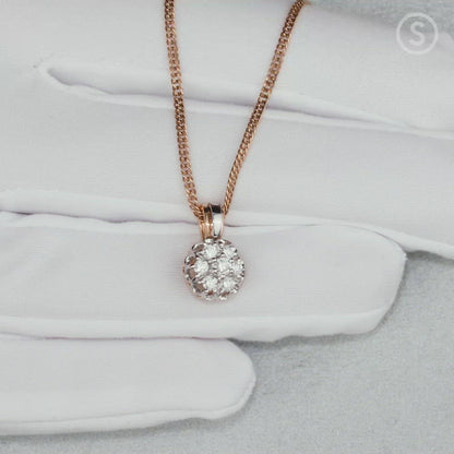 Rose Gold pendant necklace with diamonds