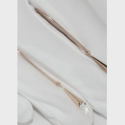 Rose Gold French lock earrings with diamonds(0.03ct)