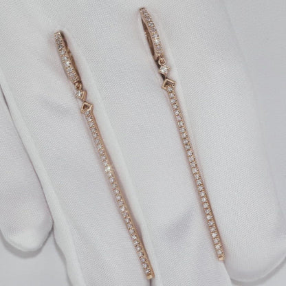 Rose Gold Latch back earrings with diamonds (0.57ct)