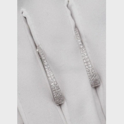 White Gold Huggie earrings with diamonds(0.45ct)
