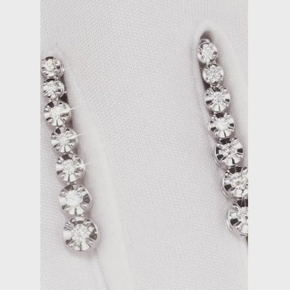 White Gold Studs with screws earrings with diamonds(0.30ct, 0.10ct)