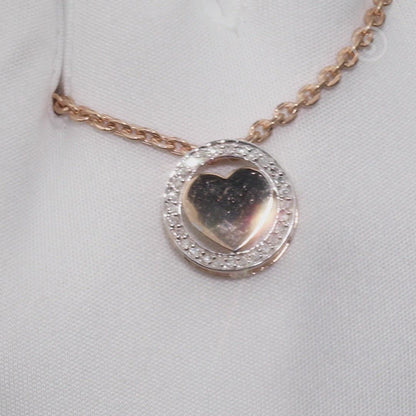 Diamonds with Rose Gold Heart pendant necklace