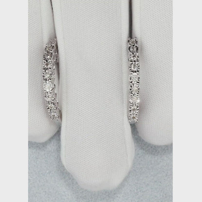 White Gold Huggie earrings with diamonds(0.18ct)