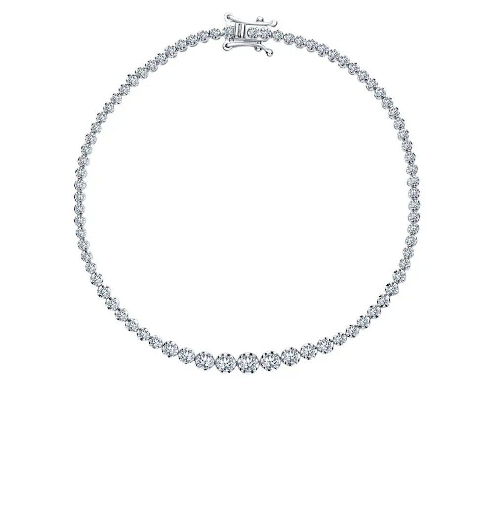 White Gold Tennis Bracelets in 10K (0.98tcw) - cushionblue