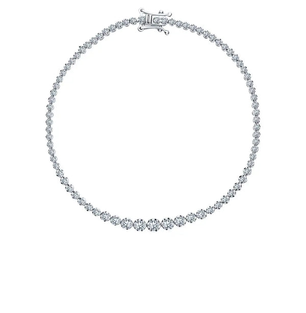 White Gold Tennis Bracelets in 10K (0.98tcw) - cushionblue