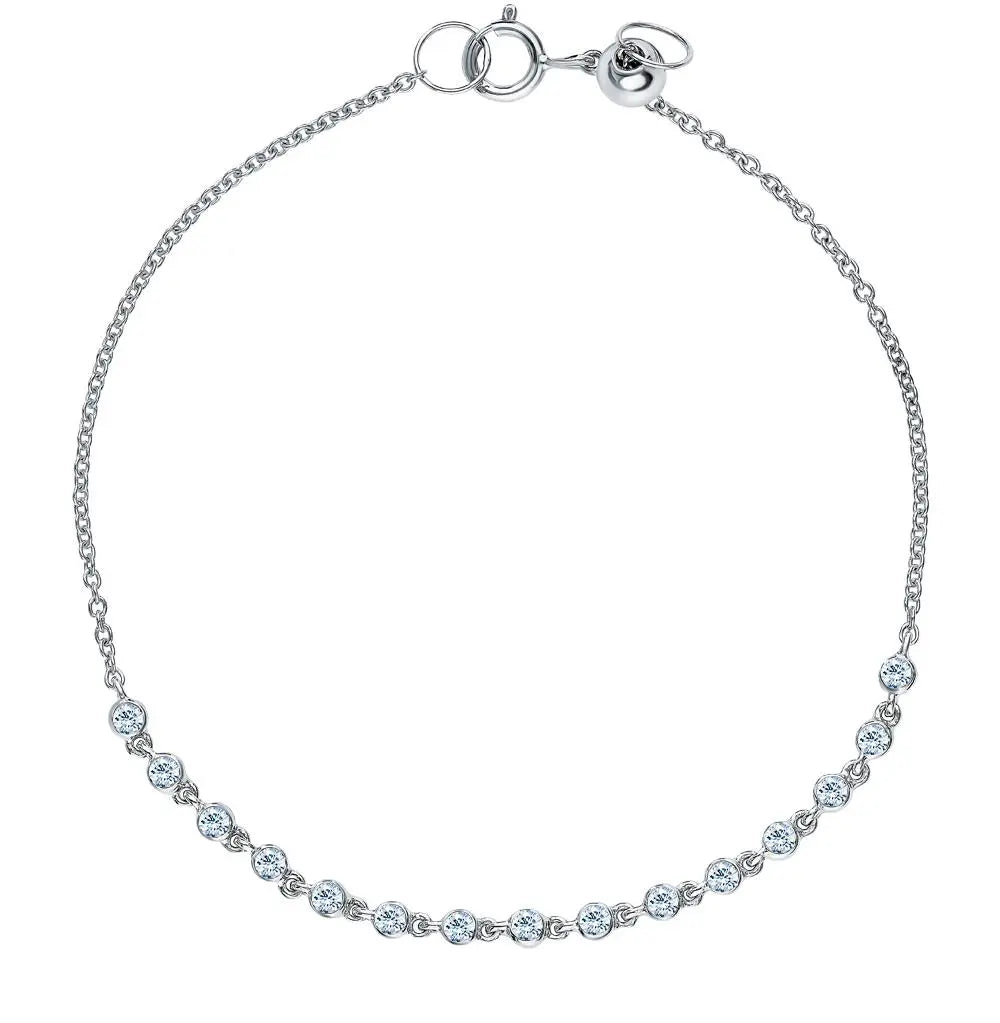 White Gold Tennis Bracelets in 10K (0.23tcw) - cushionblue