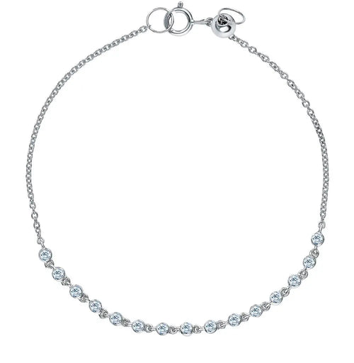 White Gold Tennis Bracelets in 10K (0.23tcw) - cushionblue