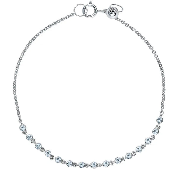 White Gold Tennis Bracelets in 10K (0.23tcw) - cushionblue