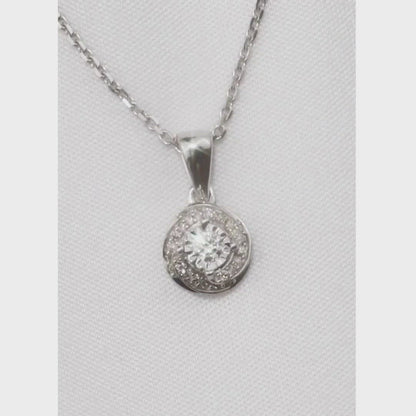 Diamonds with White Gold Round pendant necklace