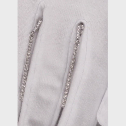 White Gold Studs with screws earrings with diamonds(0.16ct)