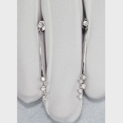 White Gold Studs with screws earrings with diamonds(0.41ct)